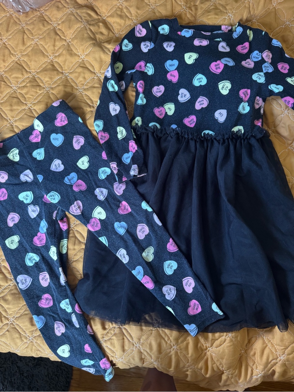 4T Toddler Girl Lily & Dan Funny Candy Heart Dress and matching pants